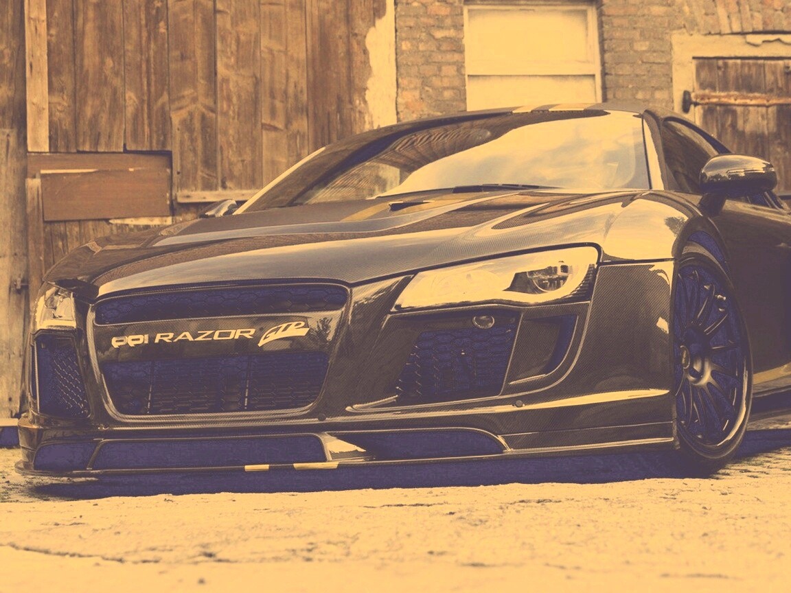 Черная Audi R8 обои