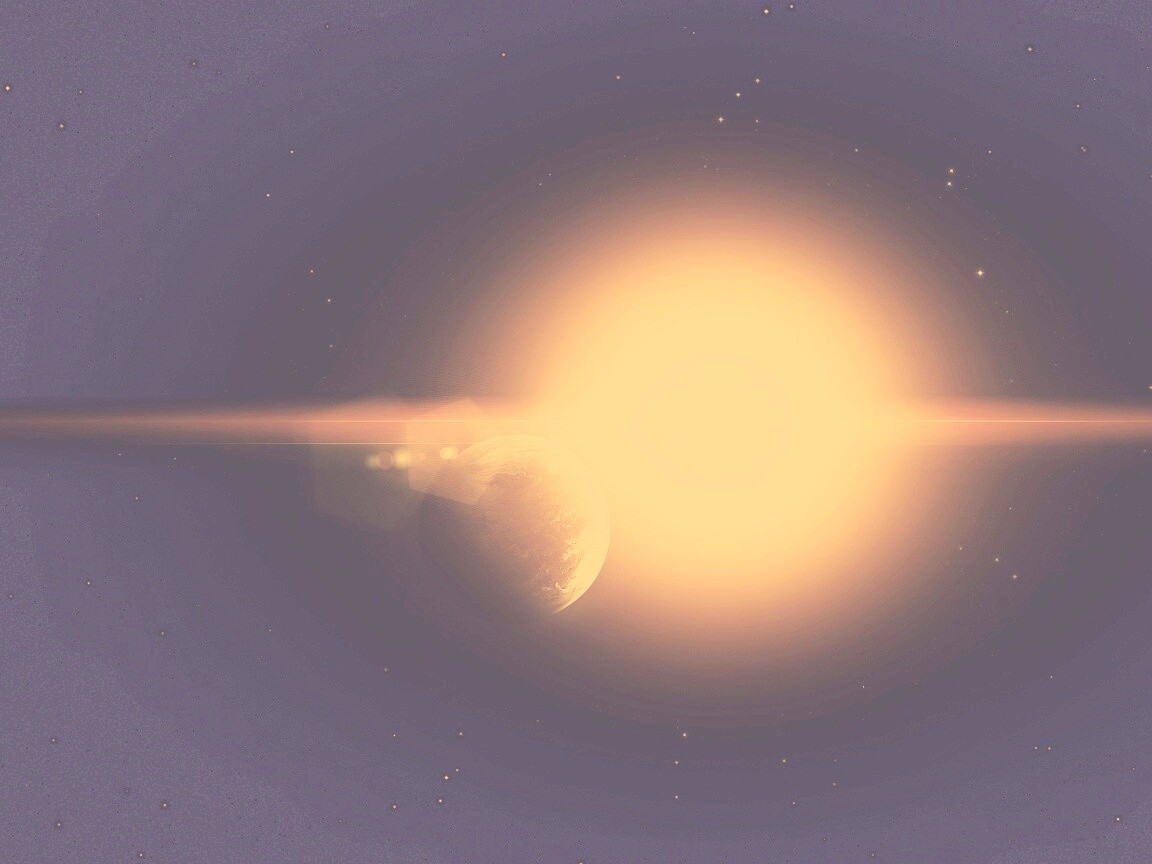 Планета на фоне звезды обои