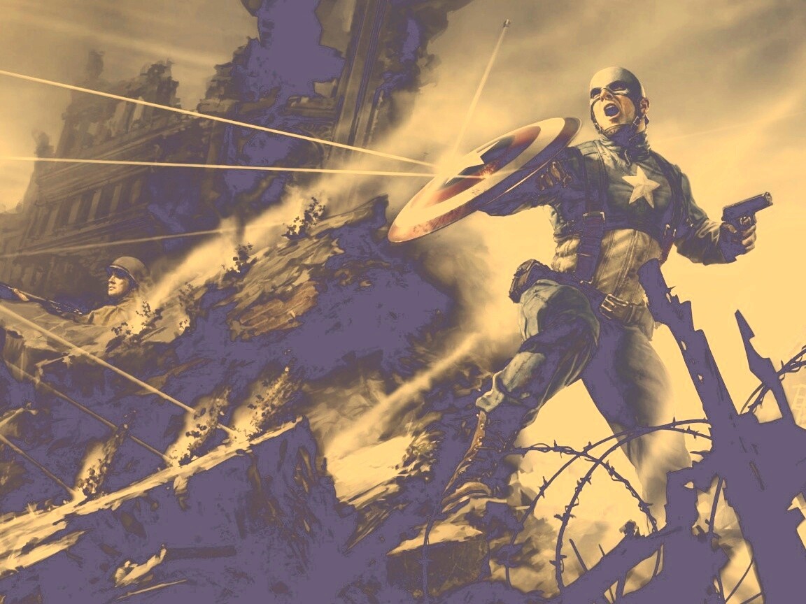 Капитан Америка на баррикадах обои