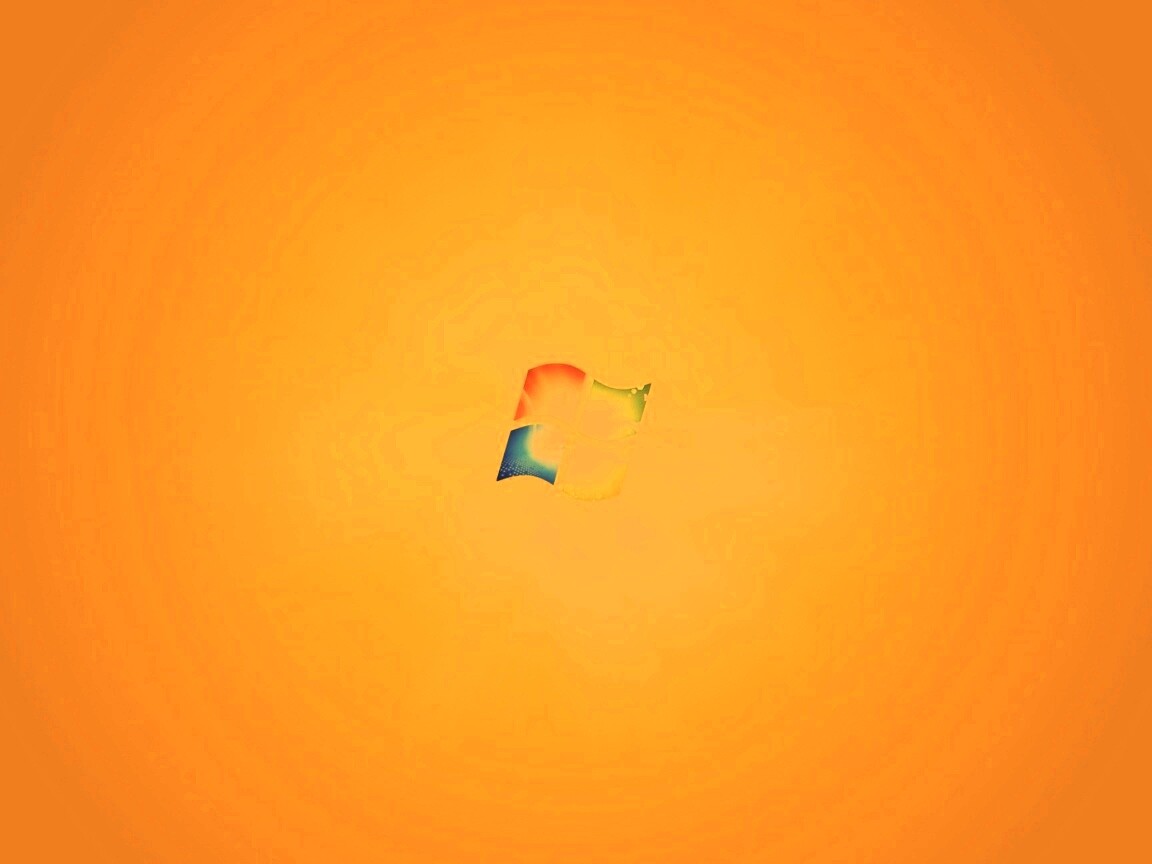 Яркий желтый логотип Windows 7 обои