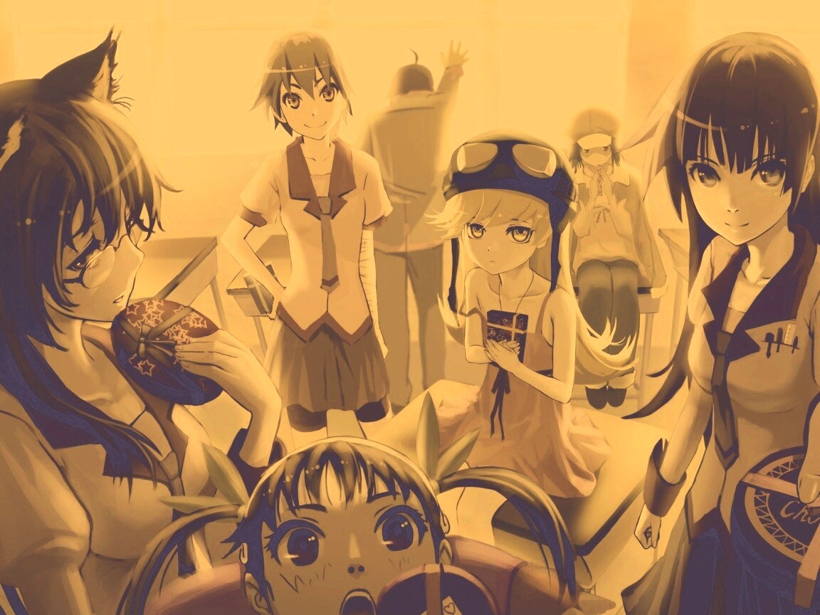 Девушки из Bakemonogatari обои