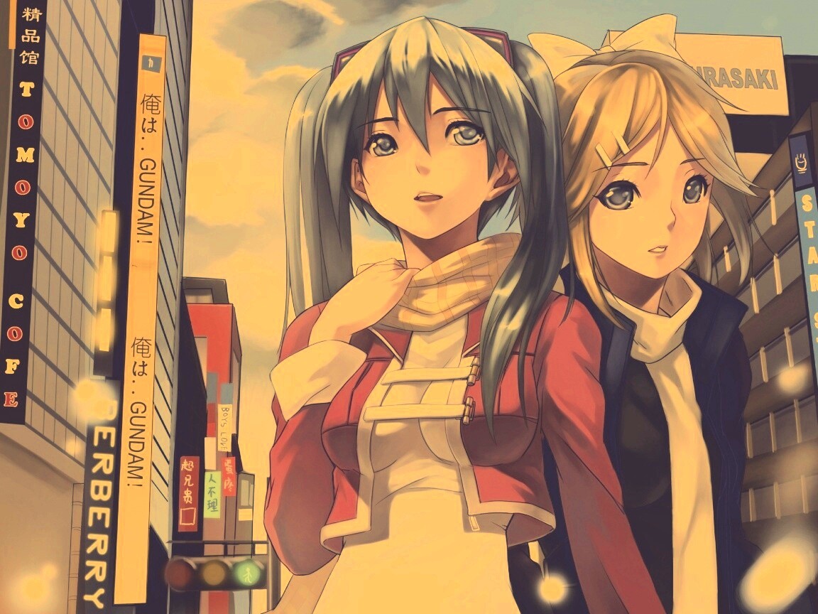 Девочки в большом городе обои