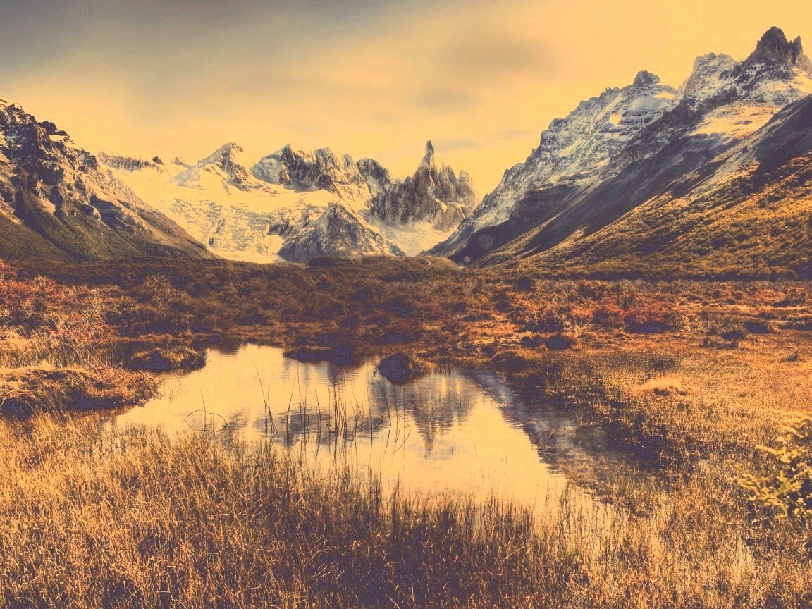 Болота на фоне гор обои