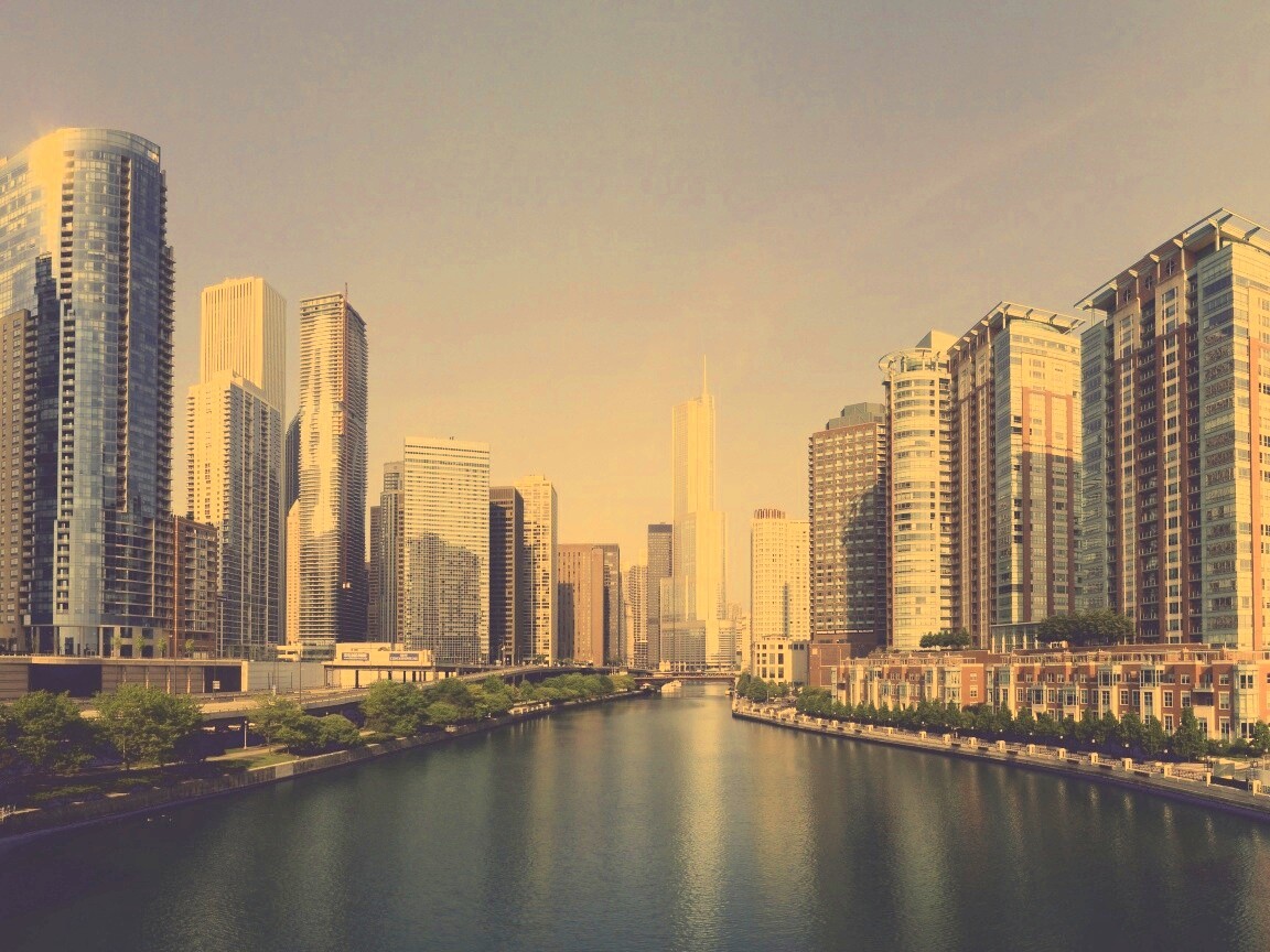 Вид на Чикаго обои