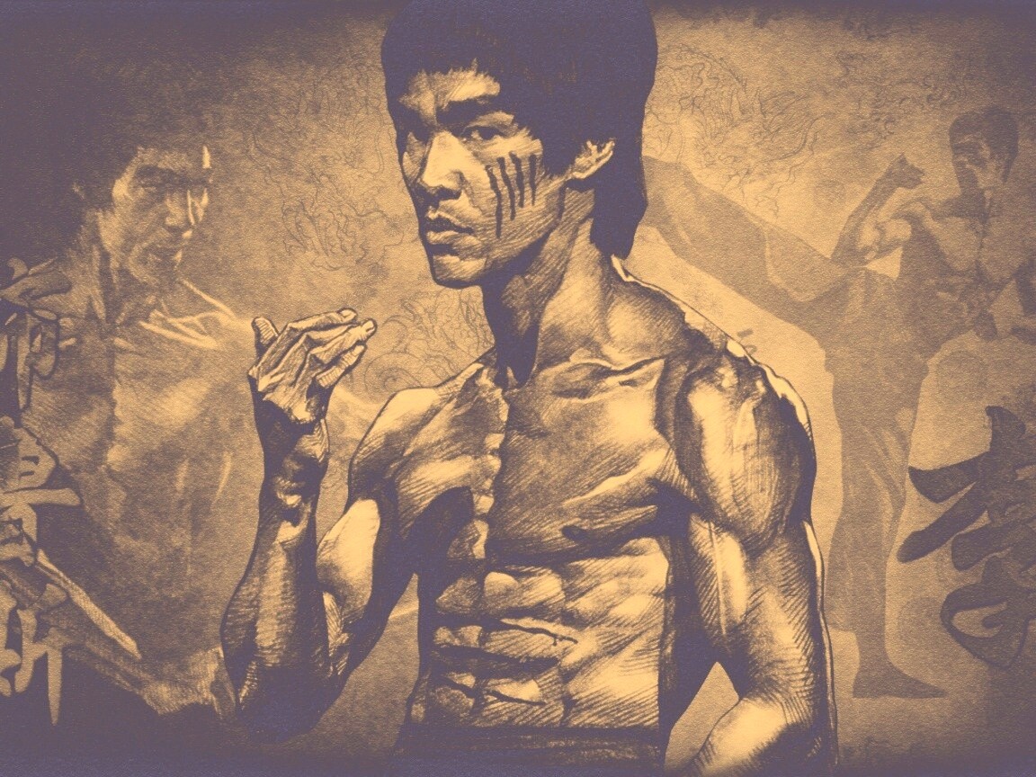 Портрет Брюса Ли обои