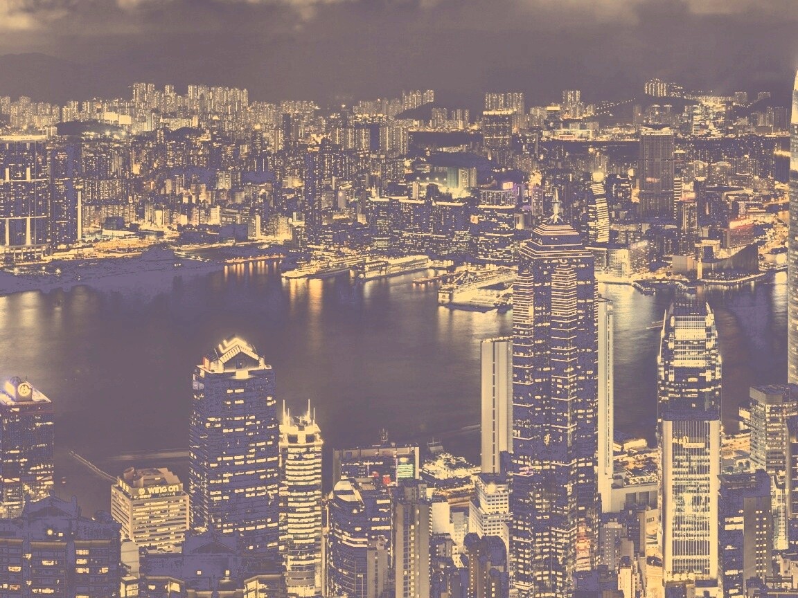 Небоскребы ночью обои