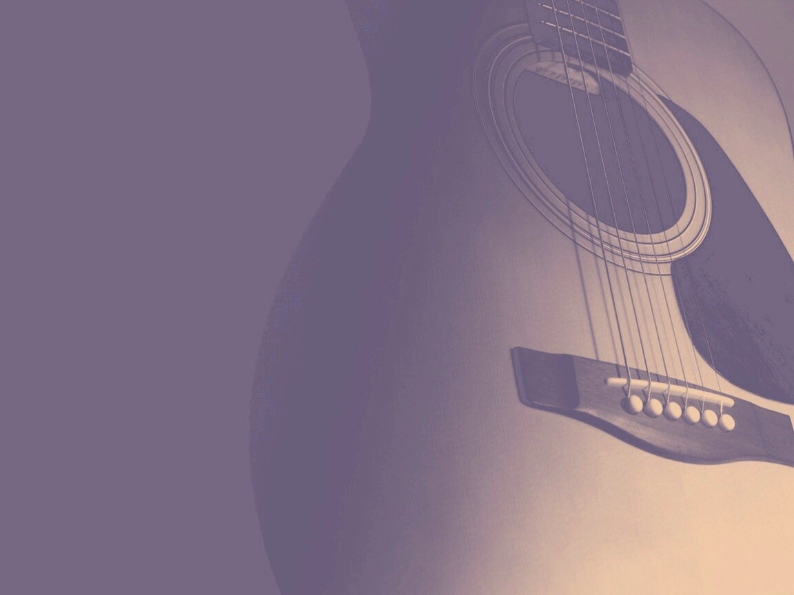 Акустическая гитара в синих тонах обои