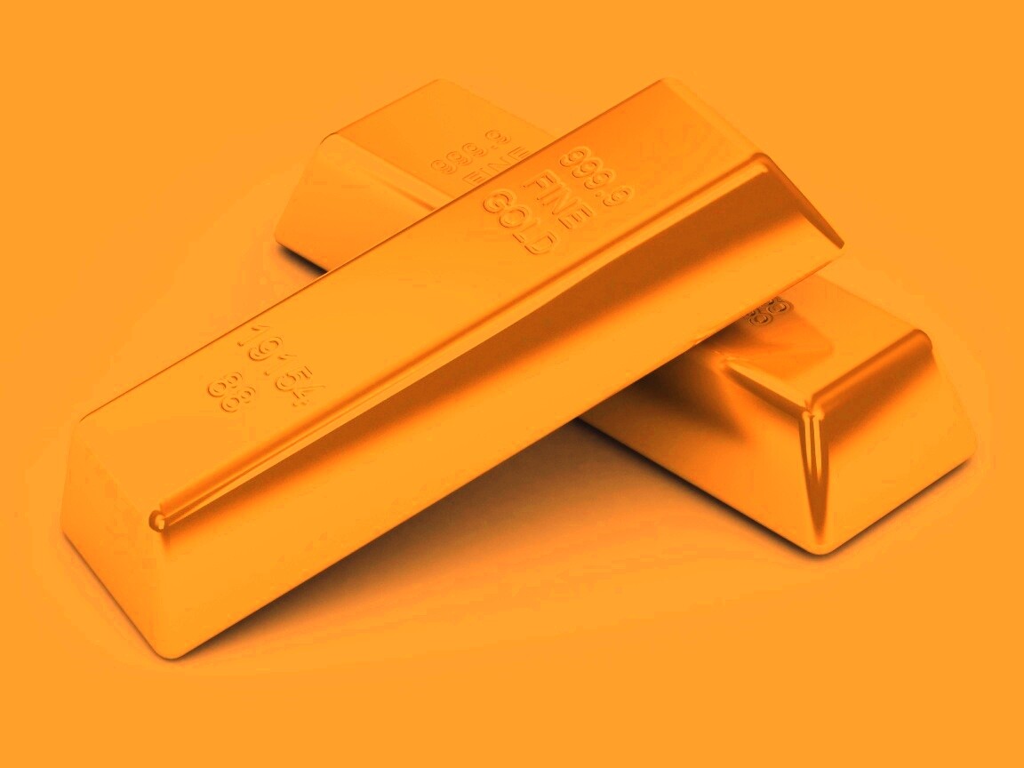 Настоящее золото в слитках обои