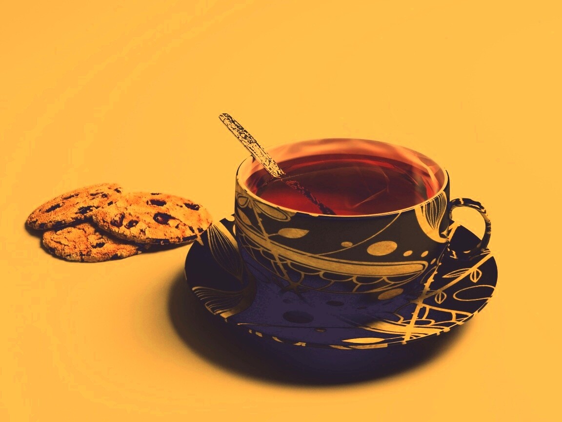 Чаек с печеньками обои