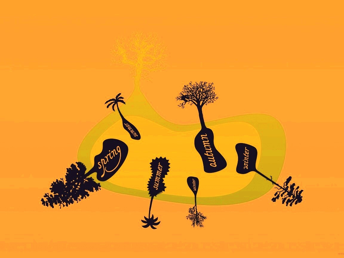 Деревья времен года обои