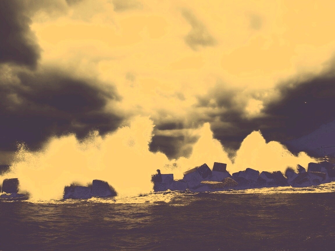 Буря в океане обои