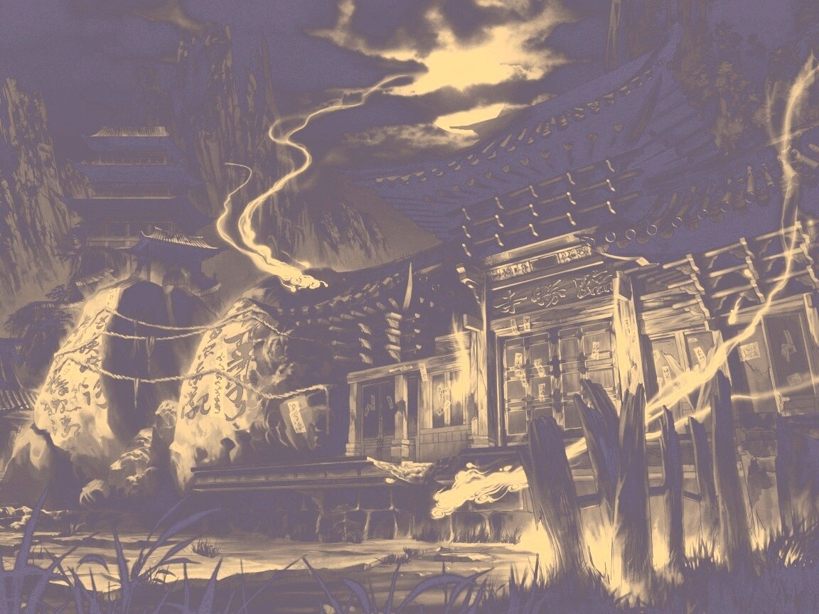 Вход в китайский храм обои