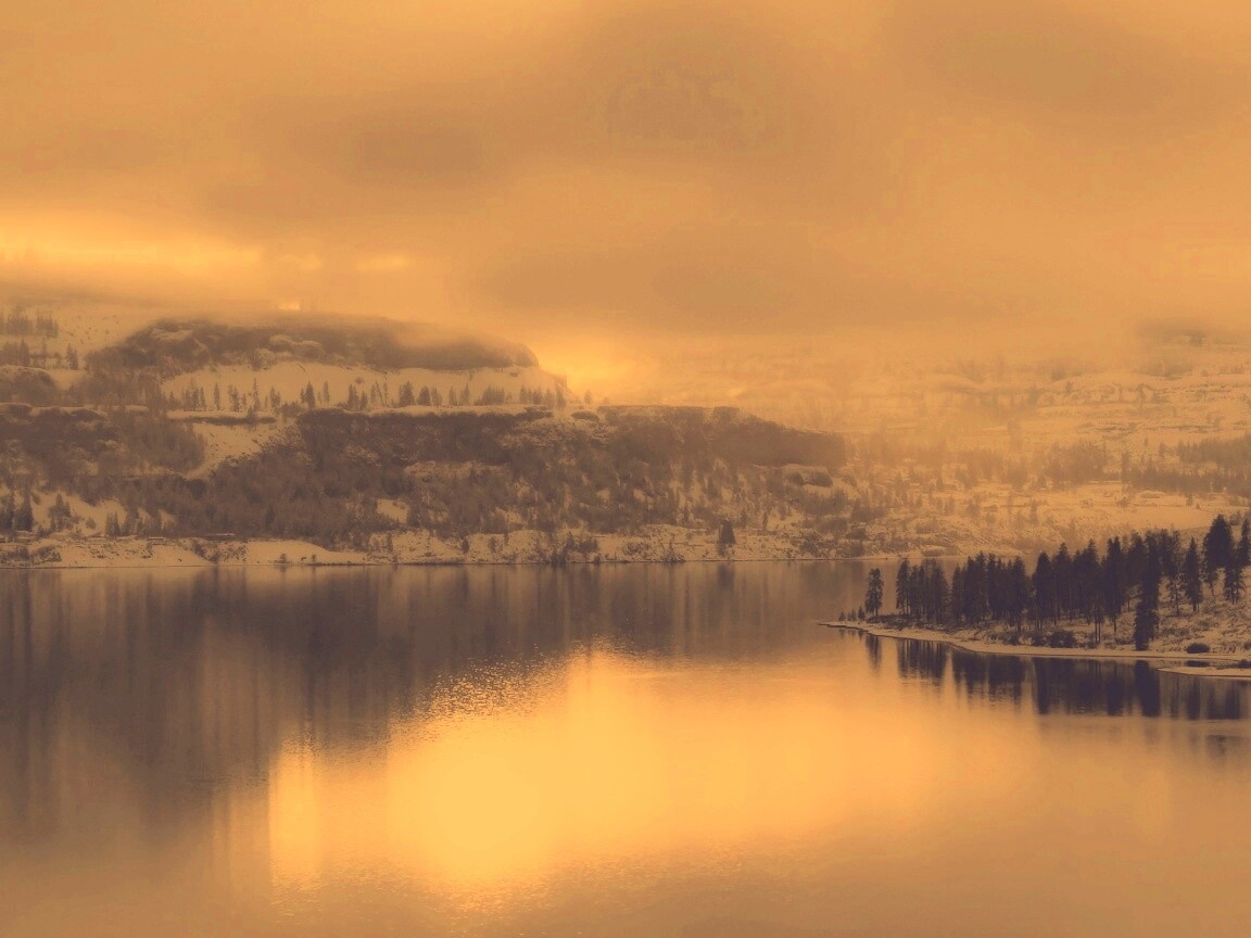 Озеро зимой обои