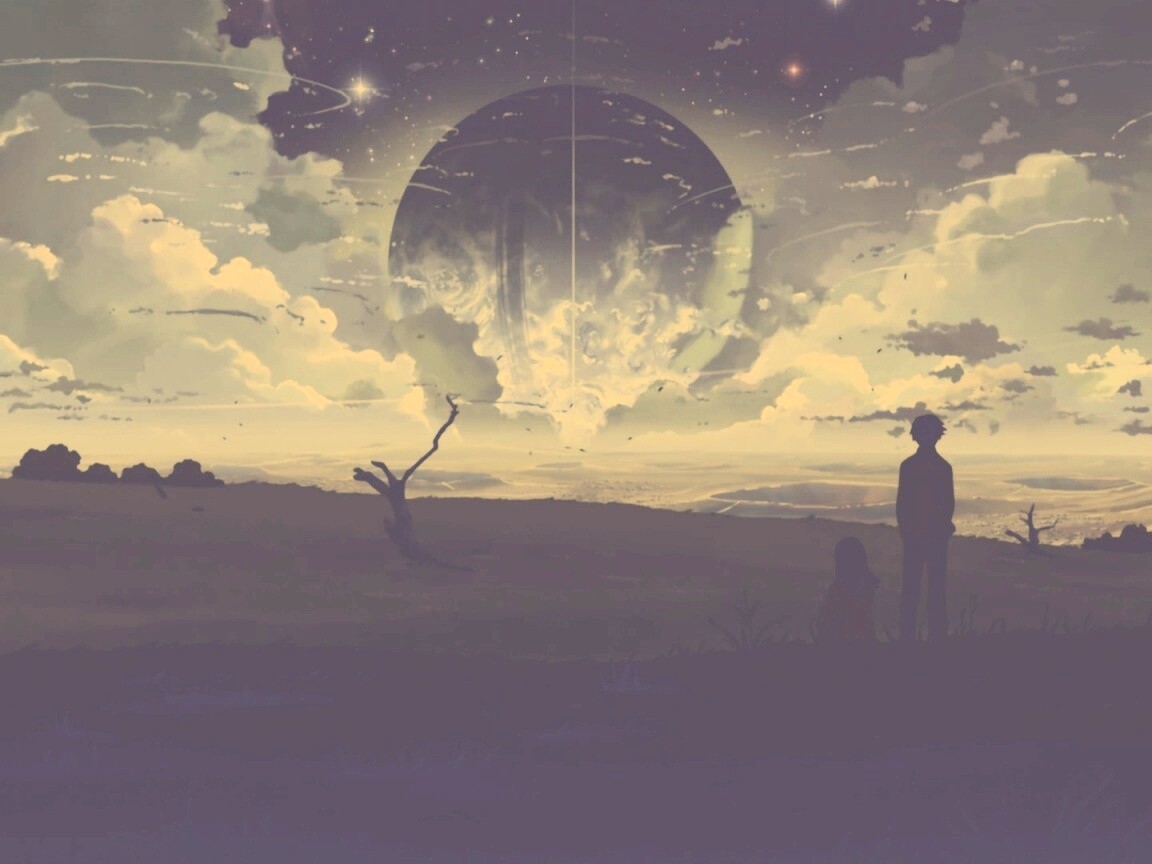 Кадр из творения Макото Синкая обои