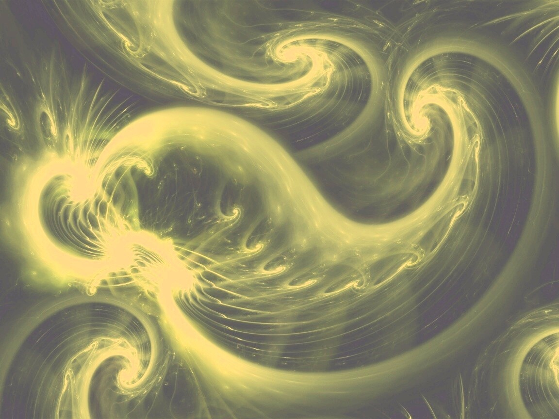 Спиральные абстрактные фракталы зеленого цвета обои