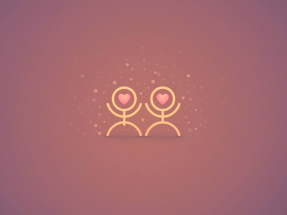 Влюблённые человечки обои