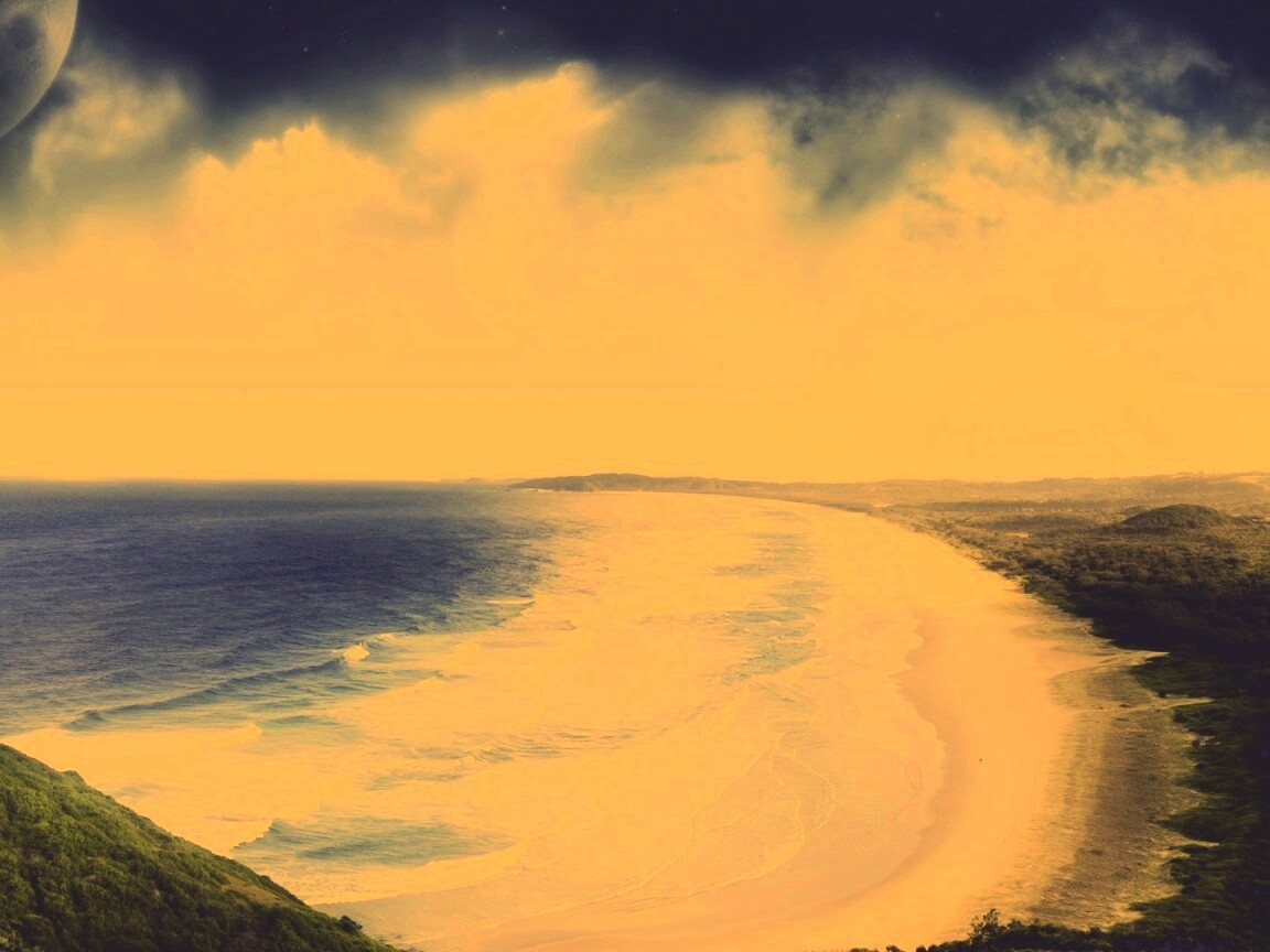 Берег до горизонта обои