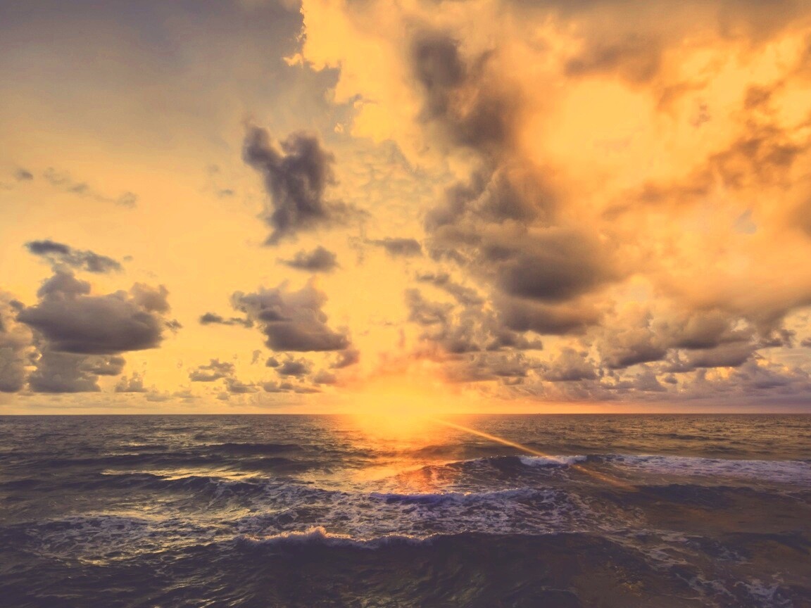 Закат на море обои