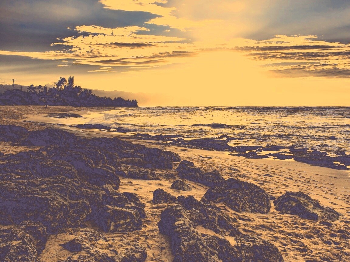 Закат на море обои