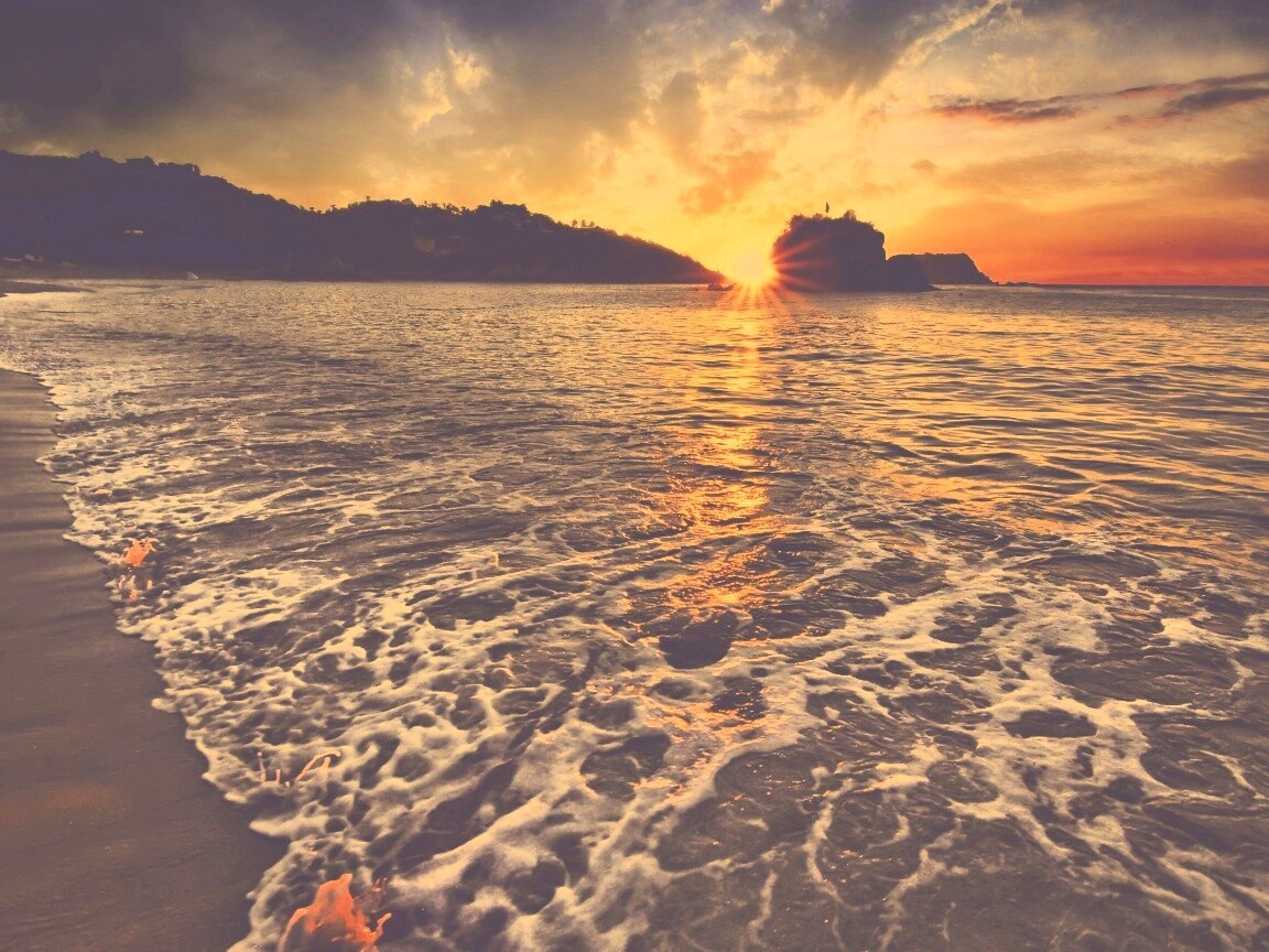 Закат в лагуне обои