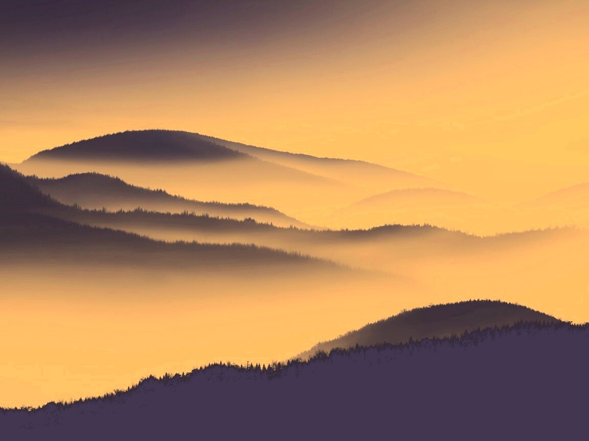 Туманные горы обои