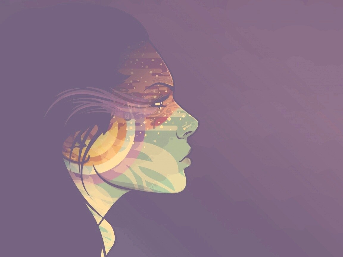 Профиль девушки обои