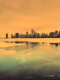 Зимний город обои