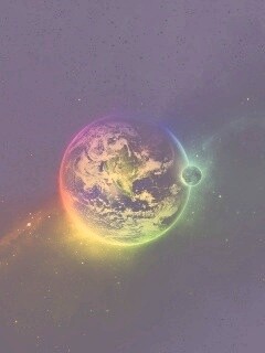 Земля в радужном ореоле обои