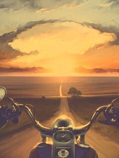 Дорога на закат обои