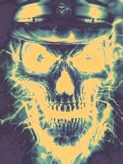 Череп из молний обои