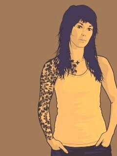 Девушка с татуировкой в виде листвы обои