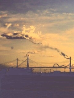 Абстракиця над мостом обои