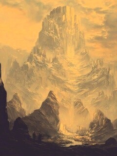 Город в горах обои