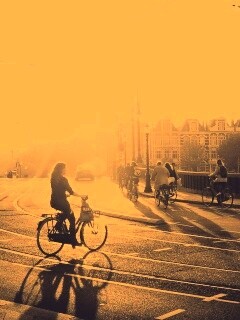 Утро в европейском городе обои