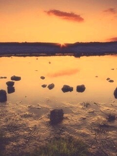 Обмелевшее озеро в Новой Зеландии обои