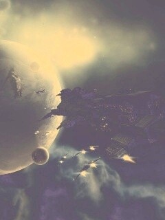 Космический флот атакует планету обои