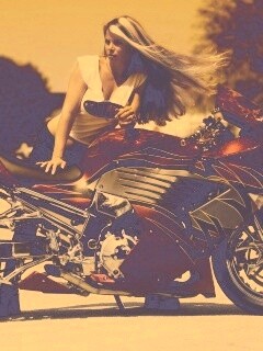 Девушка и байк обои
