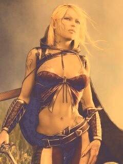 Эльфийка с мечем обои