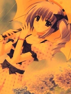 Девочка с зонтиком обои