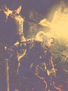 Геральт и Трисс в бою обои