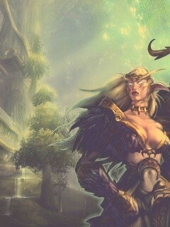 Тёмная эльфика в лесу обои