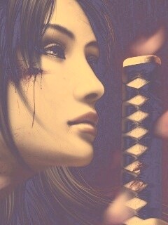 Японка с катаной обои