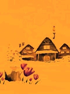 Деревня в новый год обои