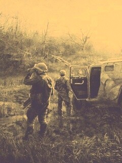 Солдаты из сталкера на болоте обои