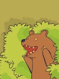 Медведь в кустах обои