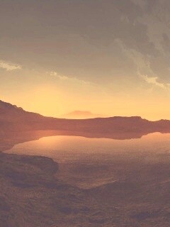 Озеро в каменистой пустыне обои