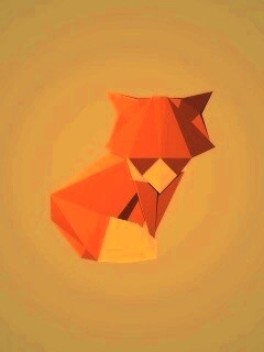 Origami fox обои