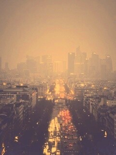 Ночной город в тумане обои