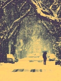 Зимняя улица обои