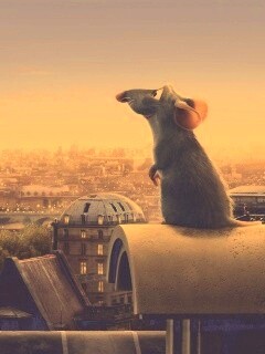 Рататуй на фоне Парижа обои